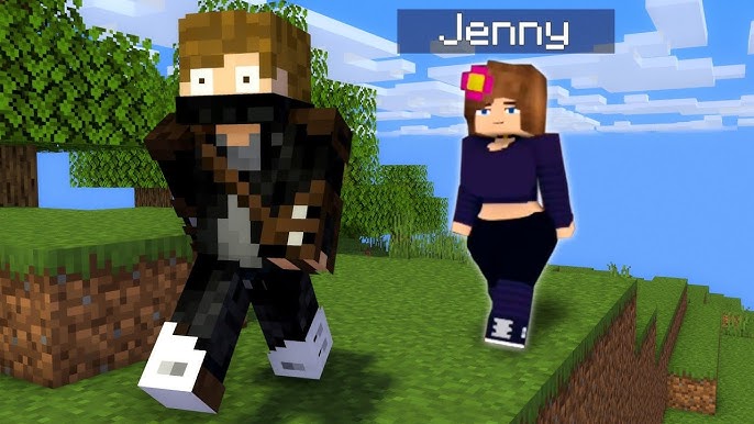 Jenny Mod Minecraft screenshot showing Jenny NPC character interaction